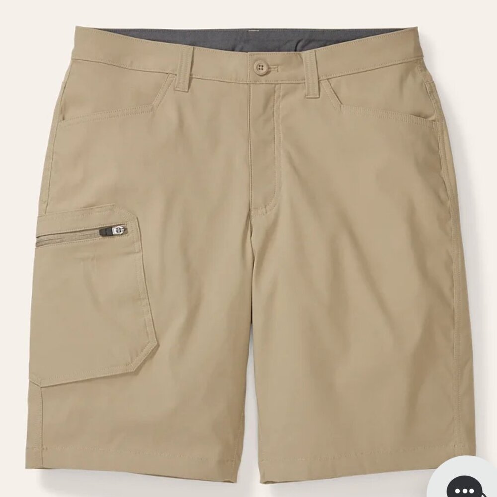 Eddie Bauer Mens Light Khaki Rainier 11" Cargo Shorts Size 34 Outdoor Neutral